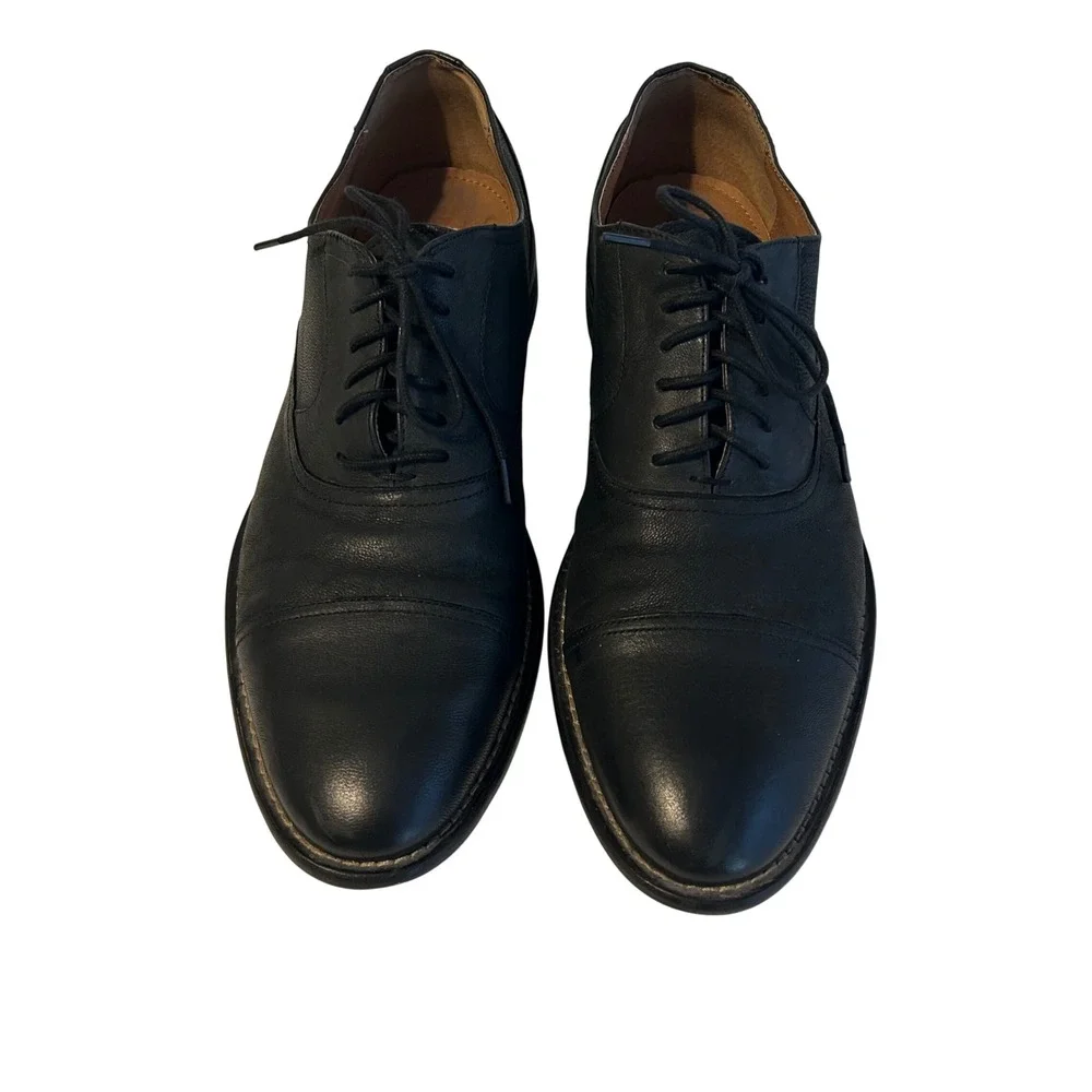 Joseph Abboud Black Leather Oxford Cap-Toe Mens Dress Shoe Size‎ 10